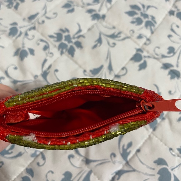 Red Beaded Strawberry Coin Purse - Picture 3 of 3